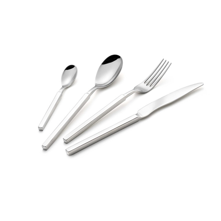 Set 49 tacamuri pentru 12 persoane, Eme, Zeus, Inox, Argintiu