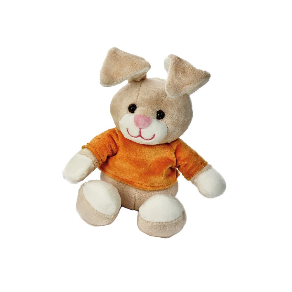 Jucarie din plus Iepuras cu tricou, Portocaliu, 24 cm