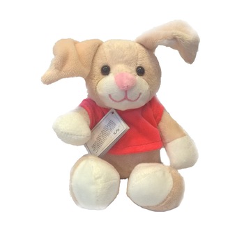 Jucarie din plus Iepuras cu tricou, Rosu 24 cm Jucarie din plus Iepuras cu tricou, Rosu 24 cm