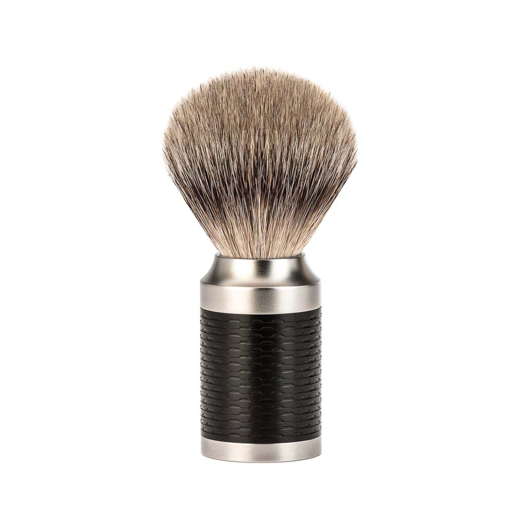 Pamatuf Silvertip Badger cu par de bursuc si maner din otel Muehle Rocca 091 M 96 ROCCA