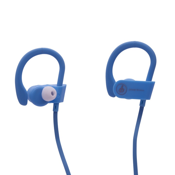 Спортни слушалки с Bluetooth микрофон, син