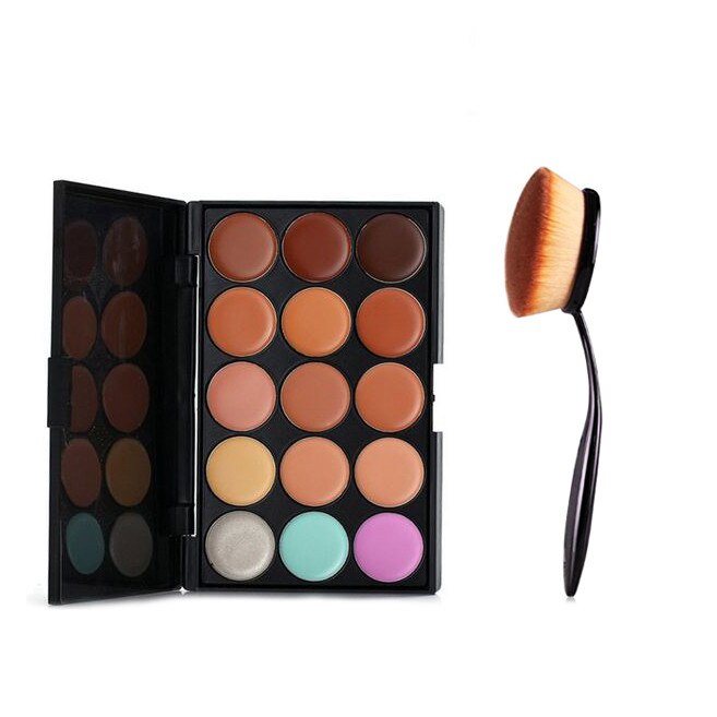 Pensula Ovala machiaj Cosmetic Make-up Profesionala + Trusa Corector + Burete Machiaj Cadou!