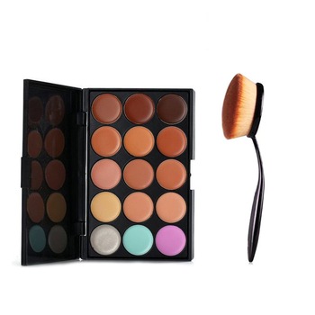 Pensula Ovala machiaj Cosmetic Make-up Profesionala + Trusa Corector + Burete Machiaj Cadou! Pensula Ovala machiaj Cosmetic Make-up Profesionala + Trusa Corector + Burete Machiaj Cadou!