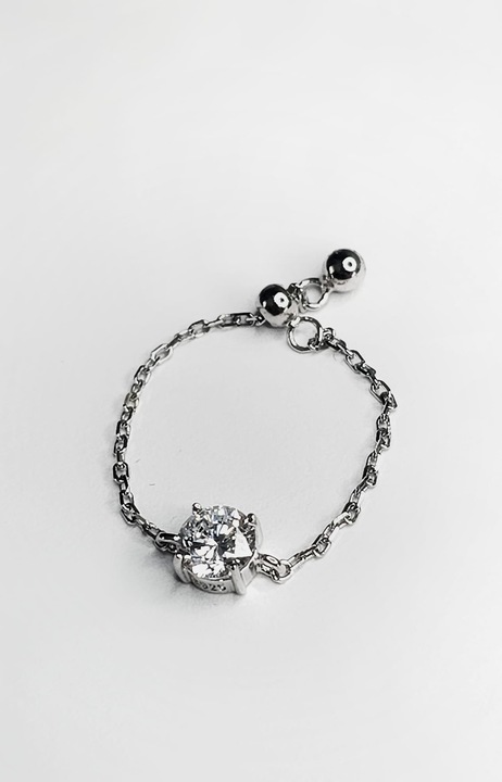 Inel din argint 925 cu pietre pretioase, reglabil pe marime, model rotund