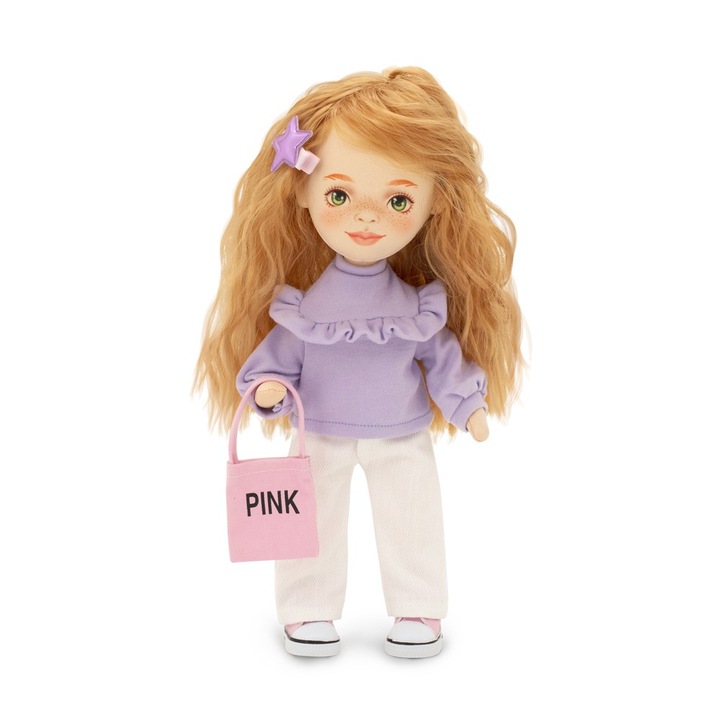 Papusa de plus, Sunny in bluza mov, Orange Toys, 32 cm