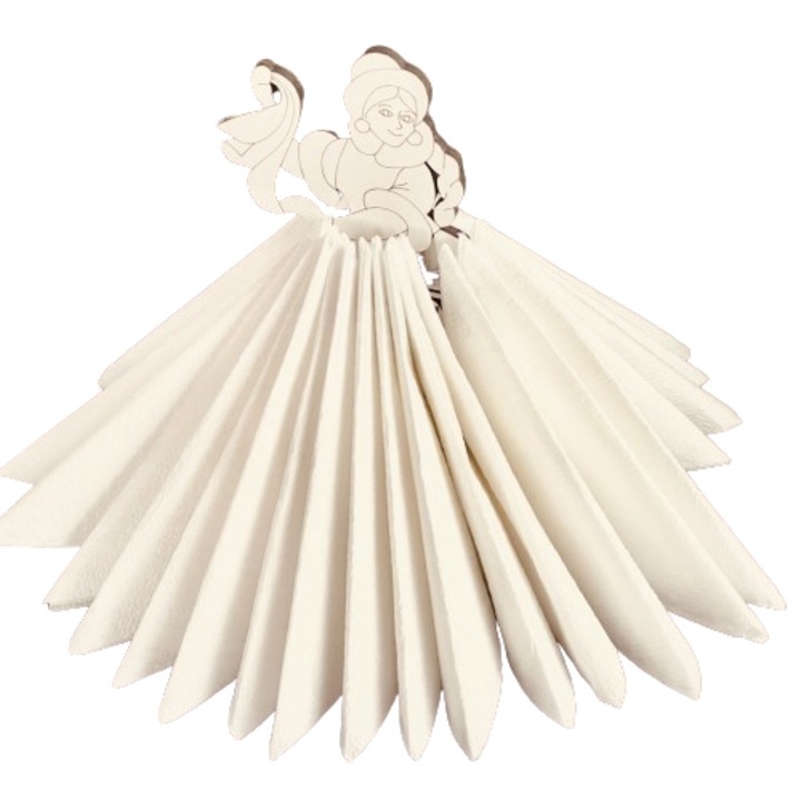 Suport servetele masa, model dansatoare, din lemn, 12x12x20 cm