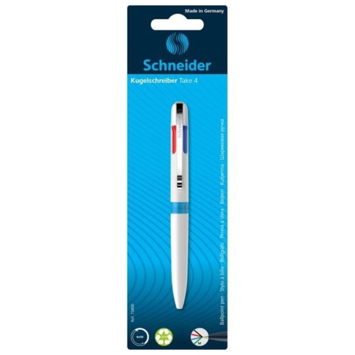 Pix Schneider Take 4, cu mecanism, 4 culori, corp alb