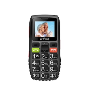 Telefon Mobil Arfone, cu Lanterna si SOS pentru Bunici, Dual SIM, Butoane Mari, Negru