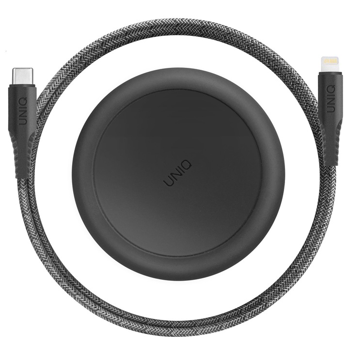 Adat- és töltőkábel USB-A - USB-C UNIQ Halo, 18 W, 1,2 m, fekete