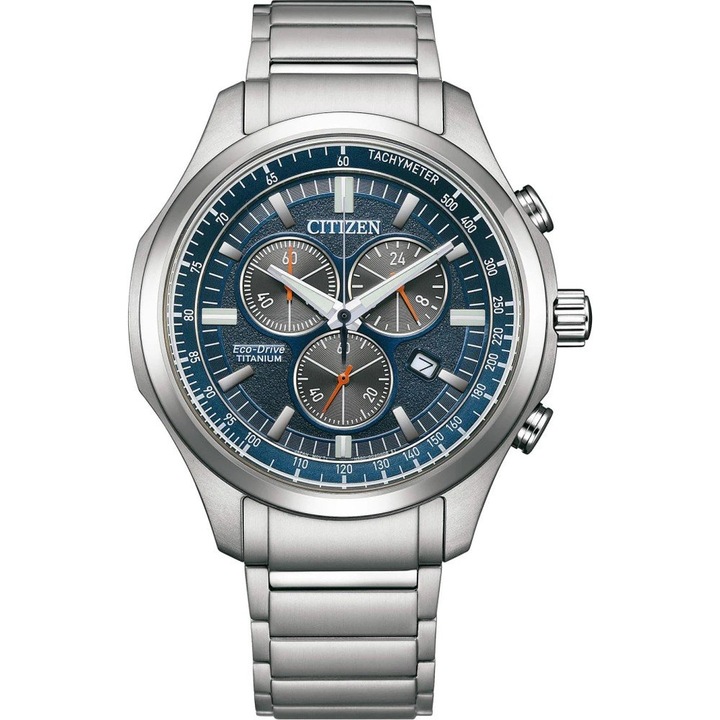 Мъжки часовник, Citizen, Titanium, Round, Silver/Blue
