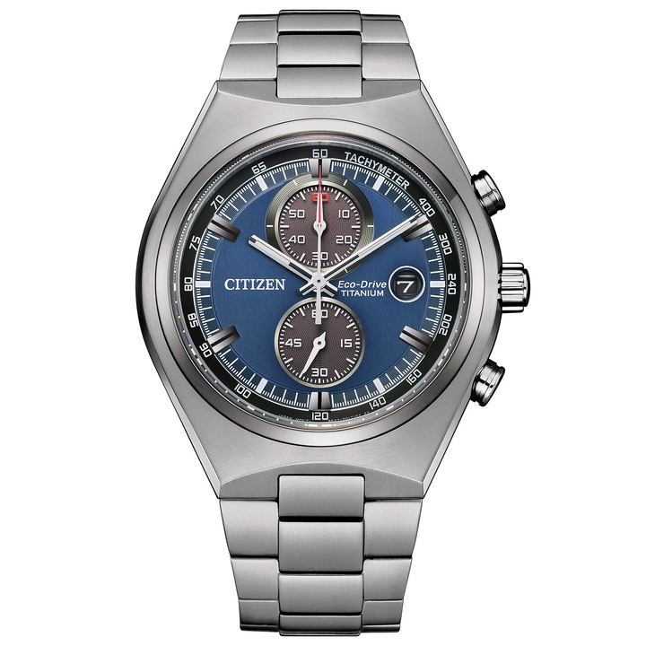 Унисекс часовник, Citizen, Titanium, Round, Silver/Blue