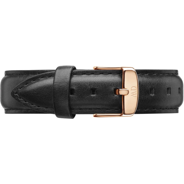 Curea pentru ceas, Daniel Wellington, Piele naturala, Negru