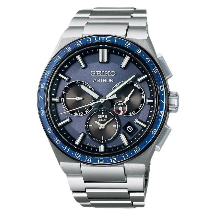 Мъжки часовник, Seiko, SSH109J1 Astron, Титан, Кварц, 42.7 мм, Сребро