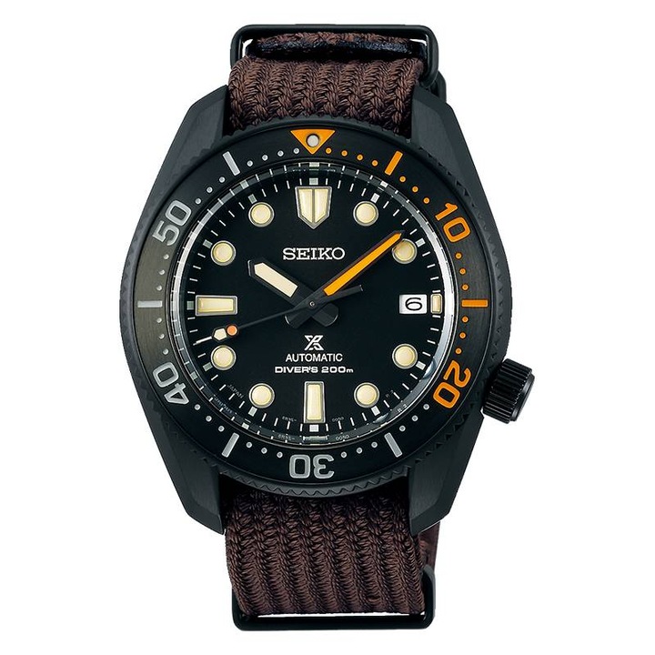 Мъжки часовник, Seiko, SPB255J1 Prospex, Неръждаема стомана/Найлон, Автоматичен, 42 мм, Черен/Кафяв