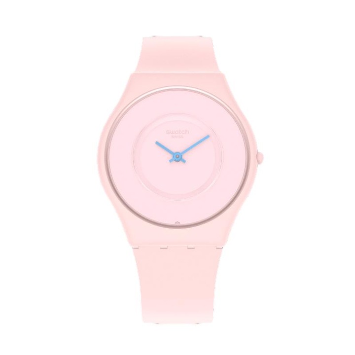 Uniszex karóra, Swatch, SS09P100, kerámia/szilícium, kvarc, 34 mm, rózsaszín