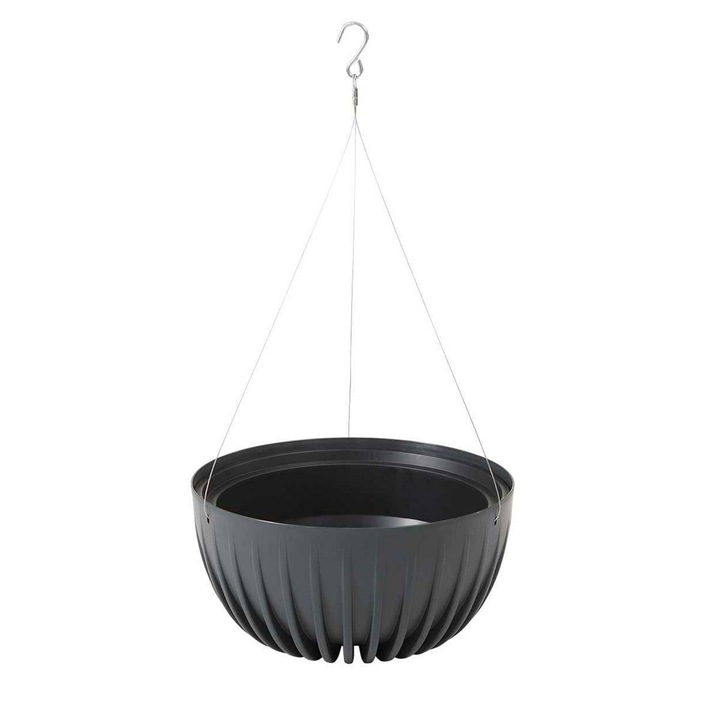 Függesztett edény, HowHomely, Inox\Plastic, 24x14 cm, Fekete