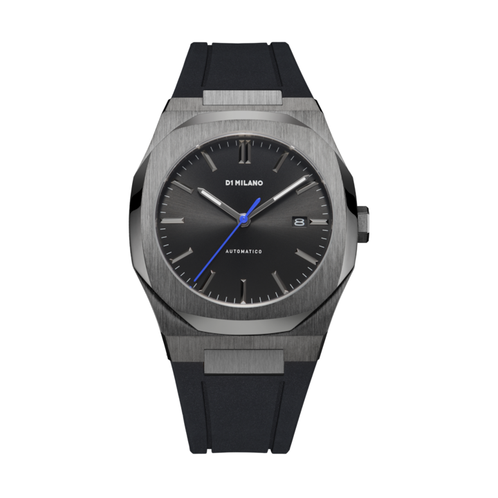 Ръчен часовник унисекс, D1Milano, стомана/каучук, кръгъл, черен