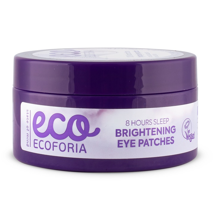 Plasturi de ochi pentru iluminare Ecoforia Lavender Clouds, 60 ml