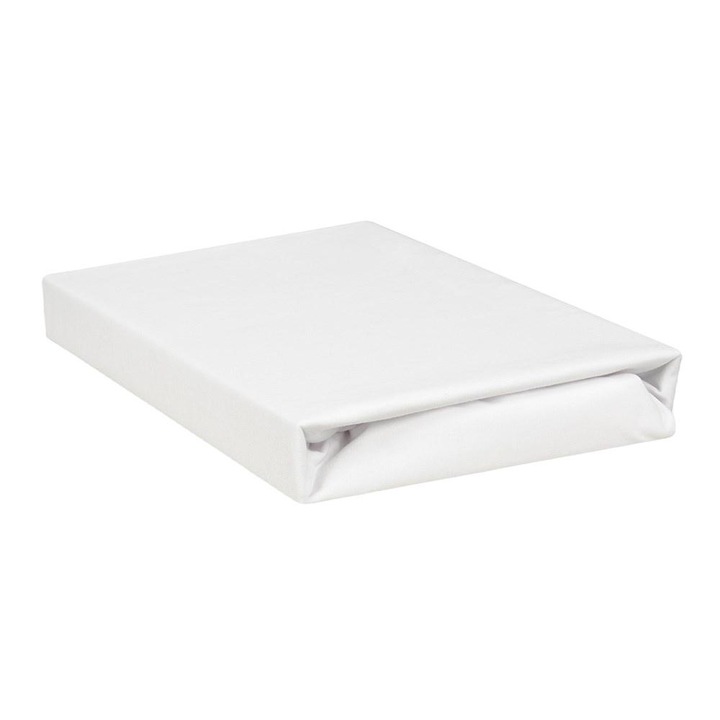 Cearceaf bumbac impermeabil Matex cu banda elastica si strat de protectie respirabil, 80 x 200 cm, Alb