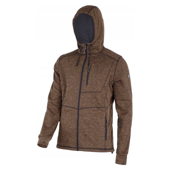 Jacheta Cu Imprimeu Si Gluga / Maro - S