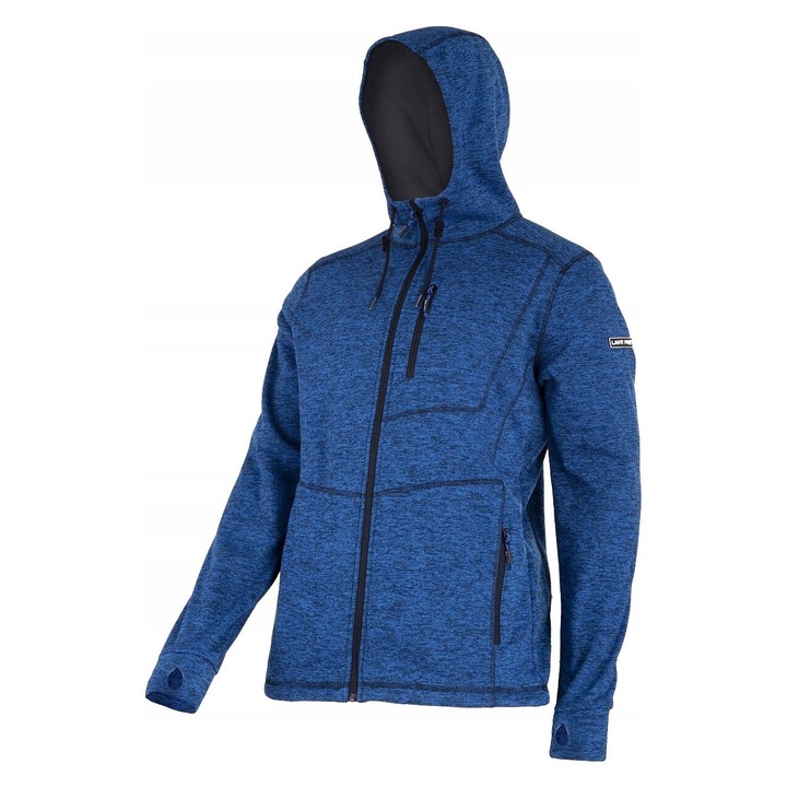 Jacheta Cu Imprimeu Si Gluga / Albastru - Xl