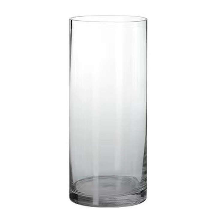 Vaza cilindrica, Sticla, 10 x 30 cm, Transparent