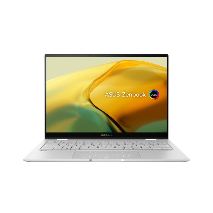 Лаптоп ASUS Zenbook 14 Flip OLED UP3404VA-OLED-KN731X, UP3404VA-OLED-KN731X.250SSD, 14", Intel Core i7-1360P (12-ядрен), Intel Iris Xe Graphics, 16GB LPDDR5, Сребрист