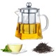 Ceainic cu infuzor, Sticla, 550 ml, recipient pentru ceai/cafea, transparent