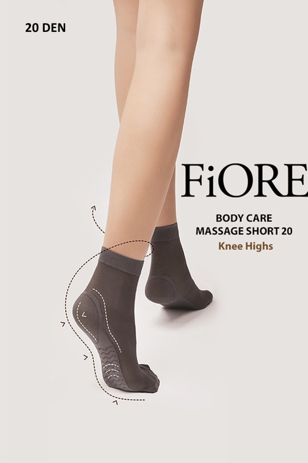 Sosete FIORE BodyCare Massage Socks Short 20 Den, UNI, Negru