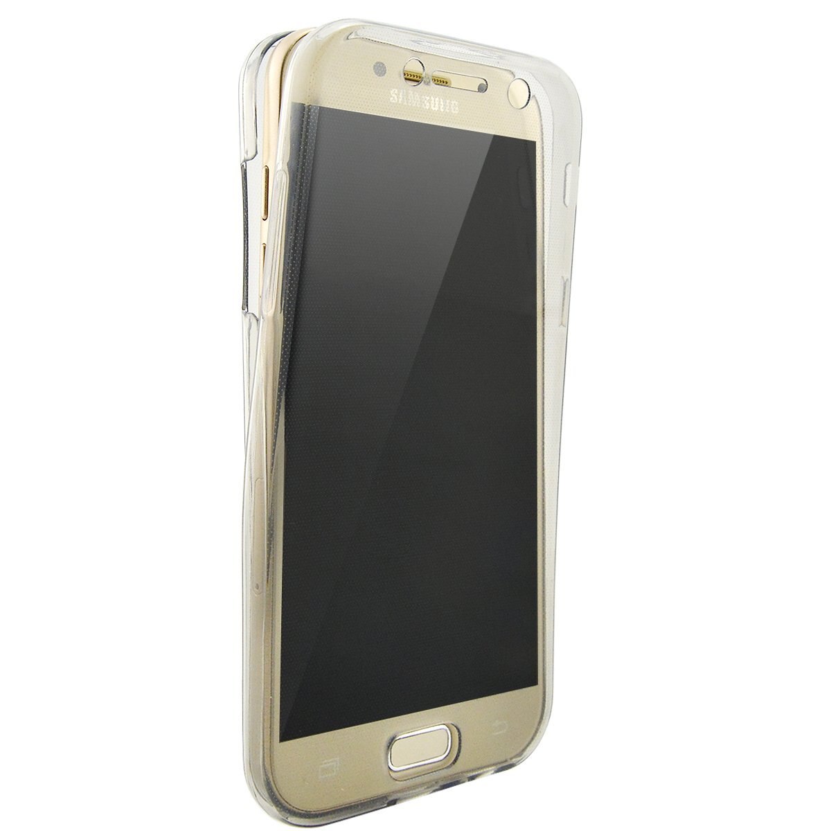 Husa Full TPU 360° (fata + spate), ultra-slim 0.3 mm pentru Samsung Galaxy A3 (2017), Gri transparent