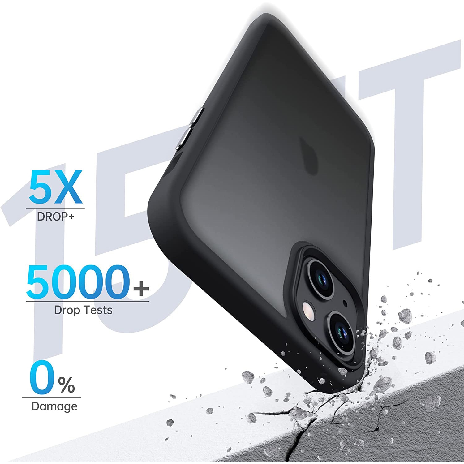 Husa pentru iPhone 14, MobileSmart, Hybrid ultra slim, carcasa spate Antisoc, Negru