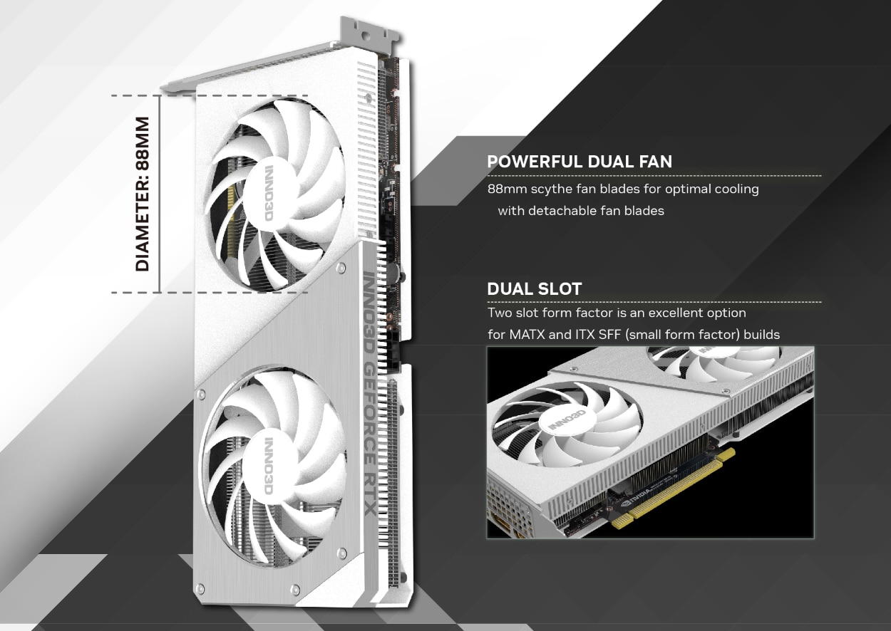 Placa video INNO3D GeForce RTX 4060 Ti Twin X2 OC WHITE, 8GB GDDR6
