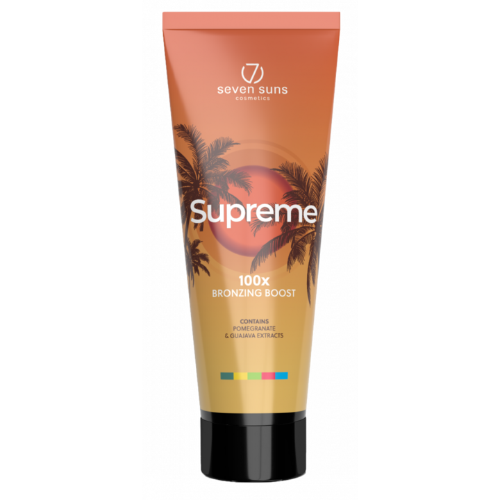 Крем за солариум, 7Suns, Supreme Bronzing Boost 100X, С екстракти от нар и гуава, 250 мл