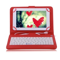 husa tableta 9 inch cu tastatura micro usb model x  rosu  tip mapa  prindere 4 cleme imagen 53_0_
0