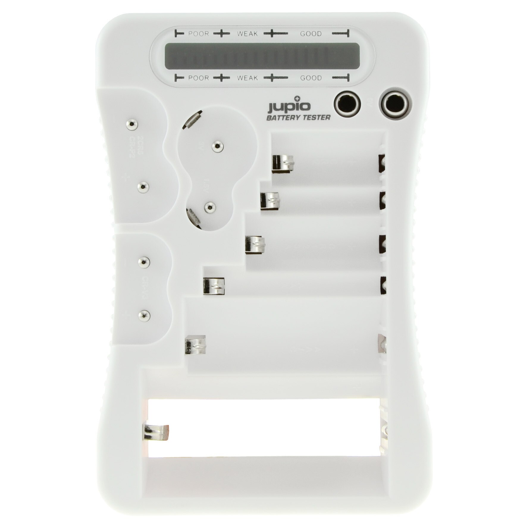 Tester Manual Jupio pentru Baterii CR-V3, 2CR5, CR-P2, 9V si Baterii cu Celule 1.5V si 3V