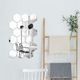 Set autocolante decorative cu oglinda, ABS, Diverse modele, Argintiu