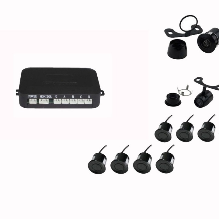 Senzori parcare fata spate cu camera video fata (nu este inclusa) si camera video marsarier (inclusa) fara display