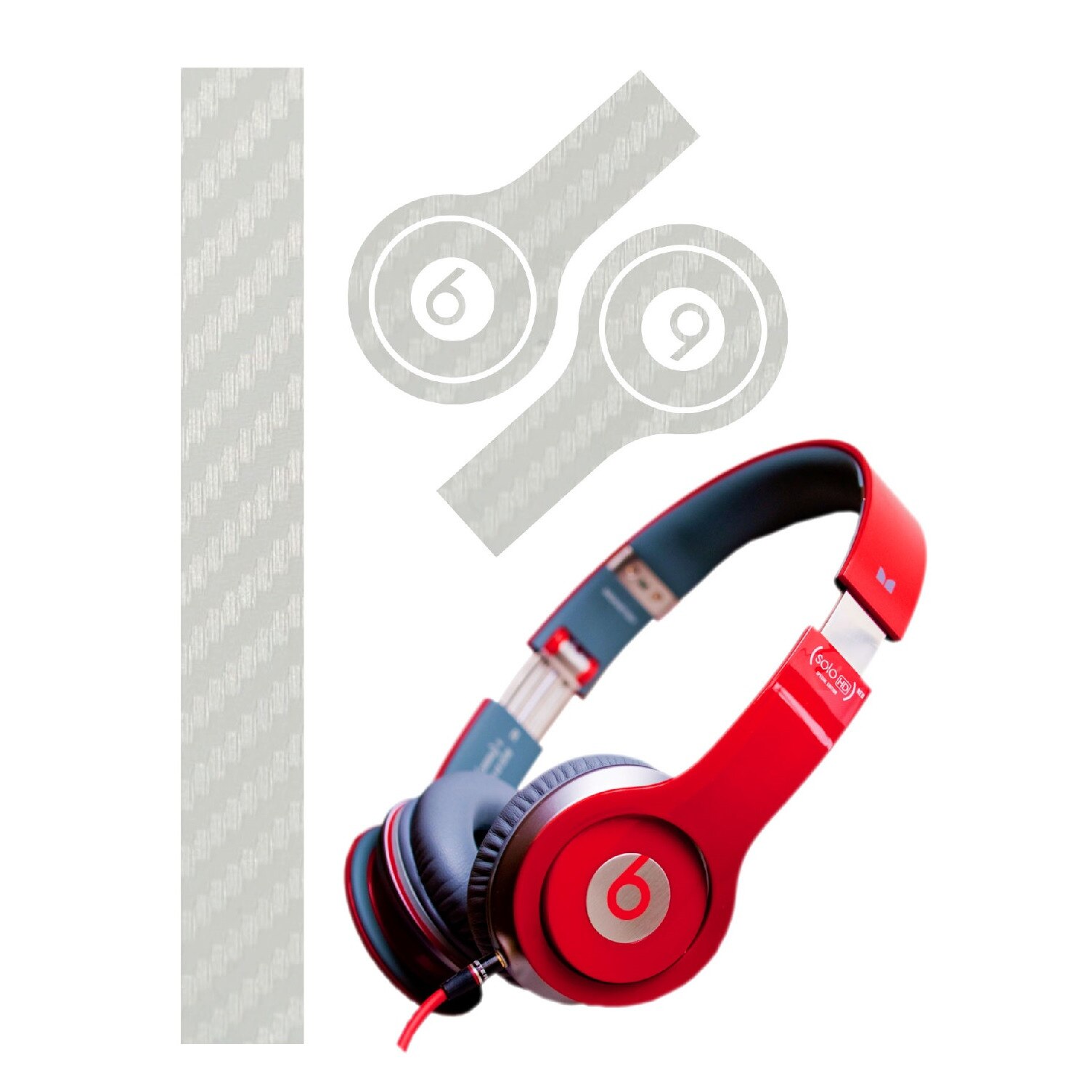 Folie de protectie Carbon Skinz, Husa de tip Skin Adeziv pentru Carcasa, Carbon Alb dedicata Beats By Dr Dre Solo HD