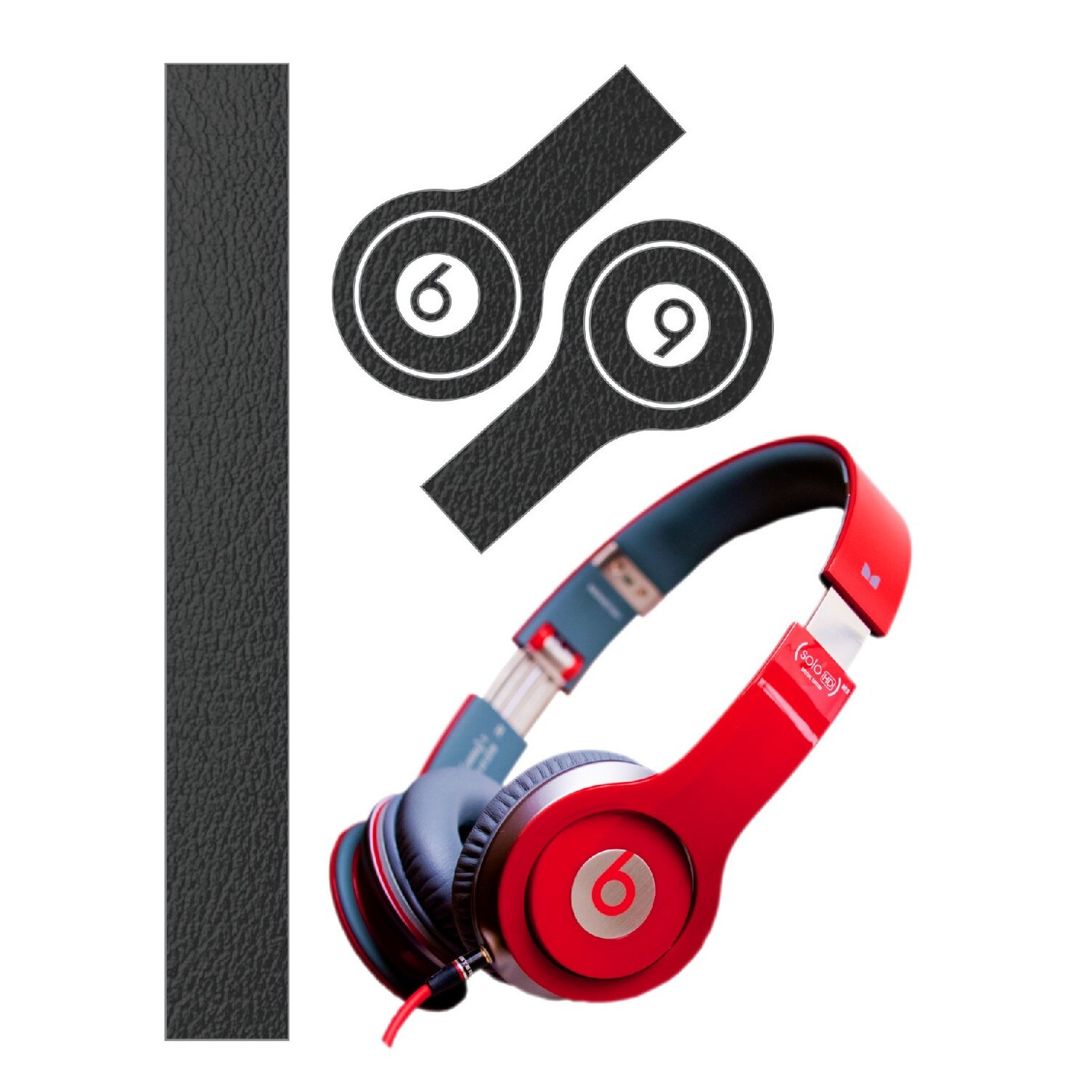 Folie de protectie Carbon Skinz, Husa de tip Skin Adeziv pentru Carcasa, Piele Neagra dedicata Beats By Dr Dre Solo HD