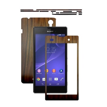 Folie de protectie Carbon Skinz, Husa de tip Skin Adeziv pentru Carcasa, Lemn Nuc Inchis dedicata Sony Xperia T3 Folie de protectie Carbon Skinz, Husa de tip Skin Adeziv pentru Carcasa, Lemn Nuc Inchis dedicata Sony Xperia T3