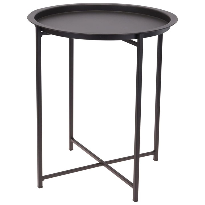 Маса ProGarden, Кръгла, 46,2x52,5 см, Матово тъмносива, 2.05 Kg