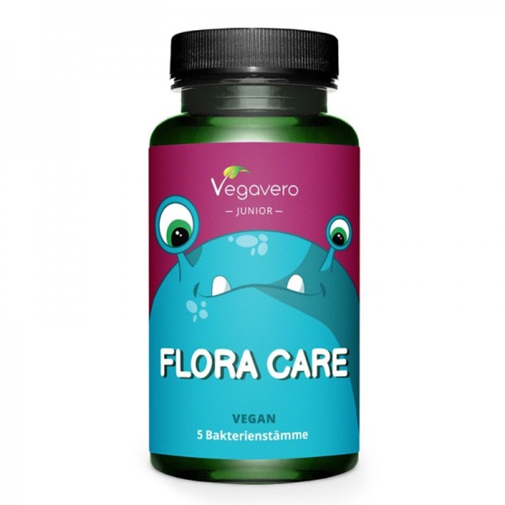 Хранителна добавка Vegavero, Пробиотици за деца, Flora Care Junior, 75 g прах