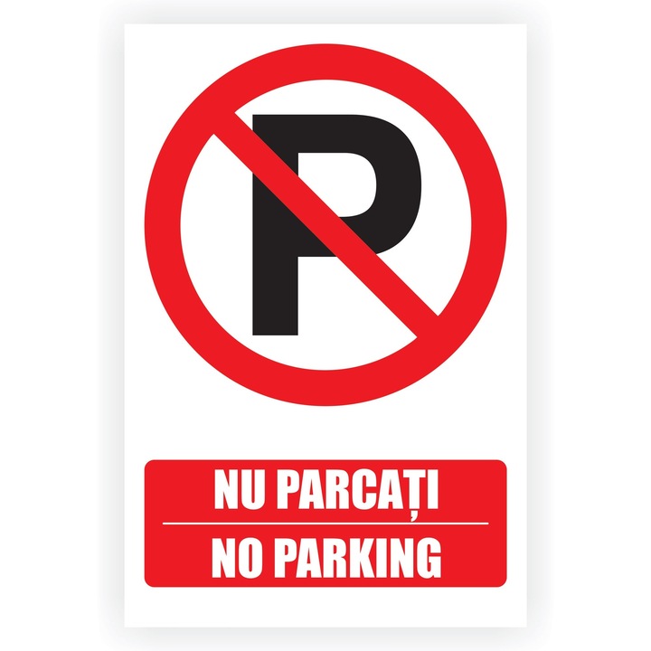 Предупредителен стикер Duragon, Забранено паркиране, 20x30 см