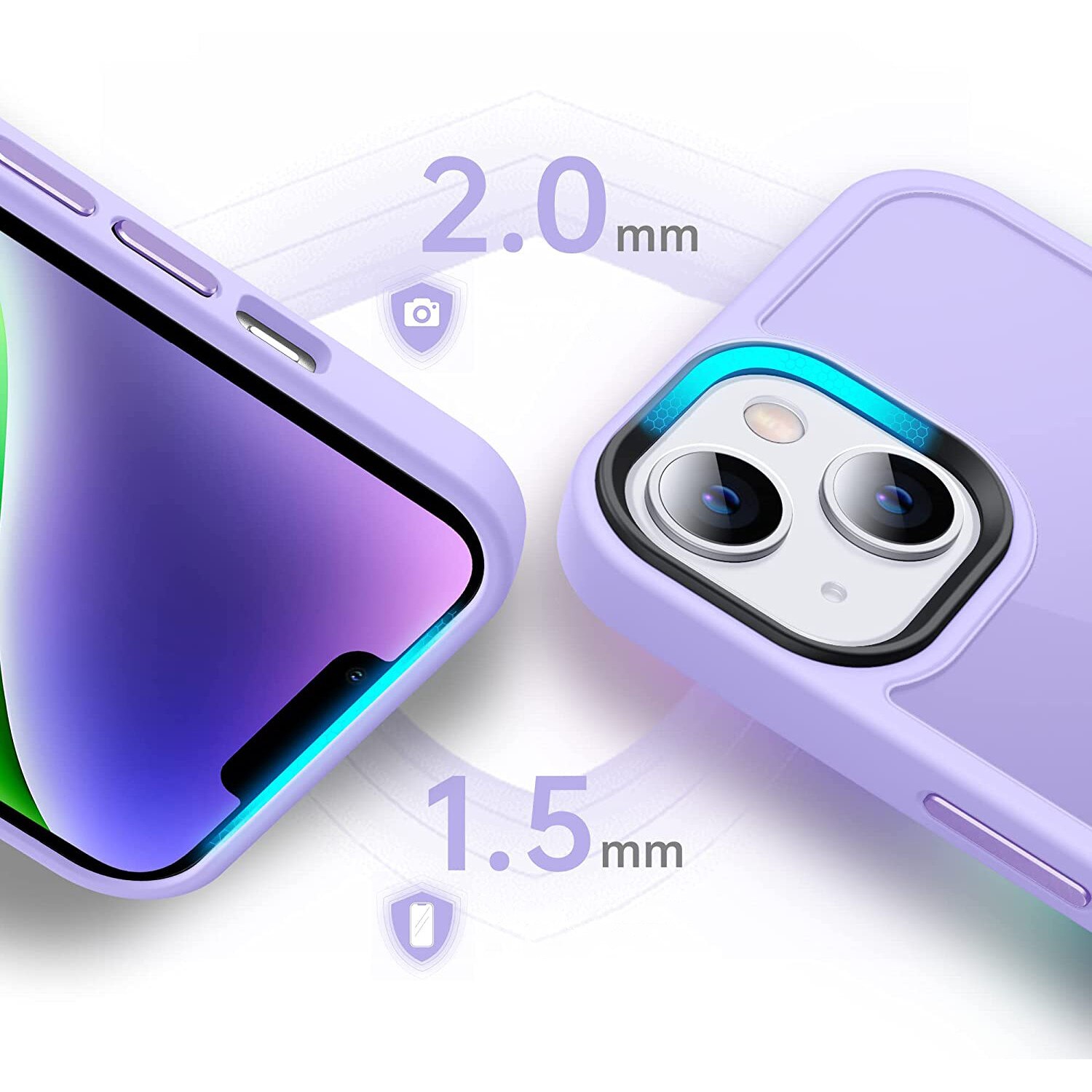 Husa pentru iPhone 13, MobileSmart, Hybrid ultra slim, carcasa spate Antisoc, Purple