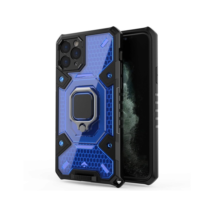 Калъф, Съвместим с Apple iPhone 11 Pro Max Techsuit Honeycomb Armor Blue