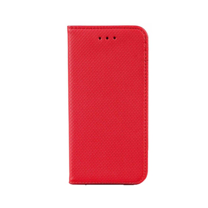 Защитен калъф за Xiaomi Redmi Note 12 5G, кожен флипбук Optim Protect с магнитно затваряне, IAO Smart Soft Close, червен