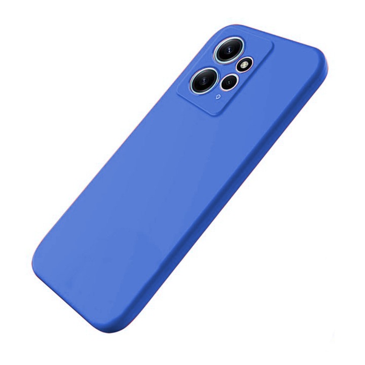 Husa de silicon TPU cu Microfibra pentru Xiaomi Redmi Note 12 4G, Interior Microfibra, Soft Touch, Slim Fit, Durabil, Flexibil, Albastru