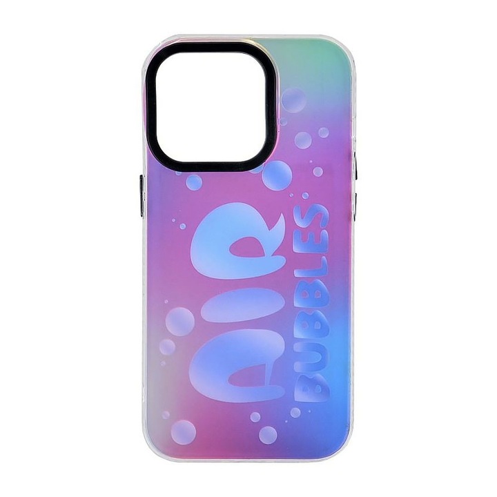 Husa Holografica compatibila cu Samsung Galaxy A34 5g, Margini Anti-soc, Protectie Camera, Aspect Unic, Bubble Design, Multicolor