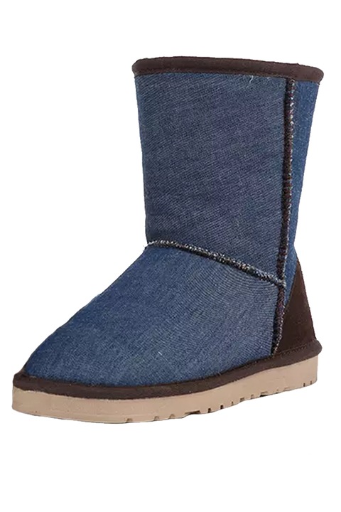 Ghete dama, Snow Paw, Piele intoarsa naturala, Albastru, 39 EU