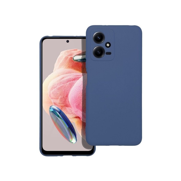 Husa Forcell Lite Silicone Soft, Compatibila Cu Xiaomi Redmi Note 12 Pro+ Plus 5G, Interior Alcantara, Albastru
